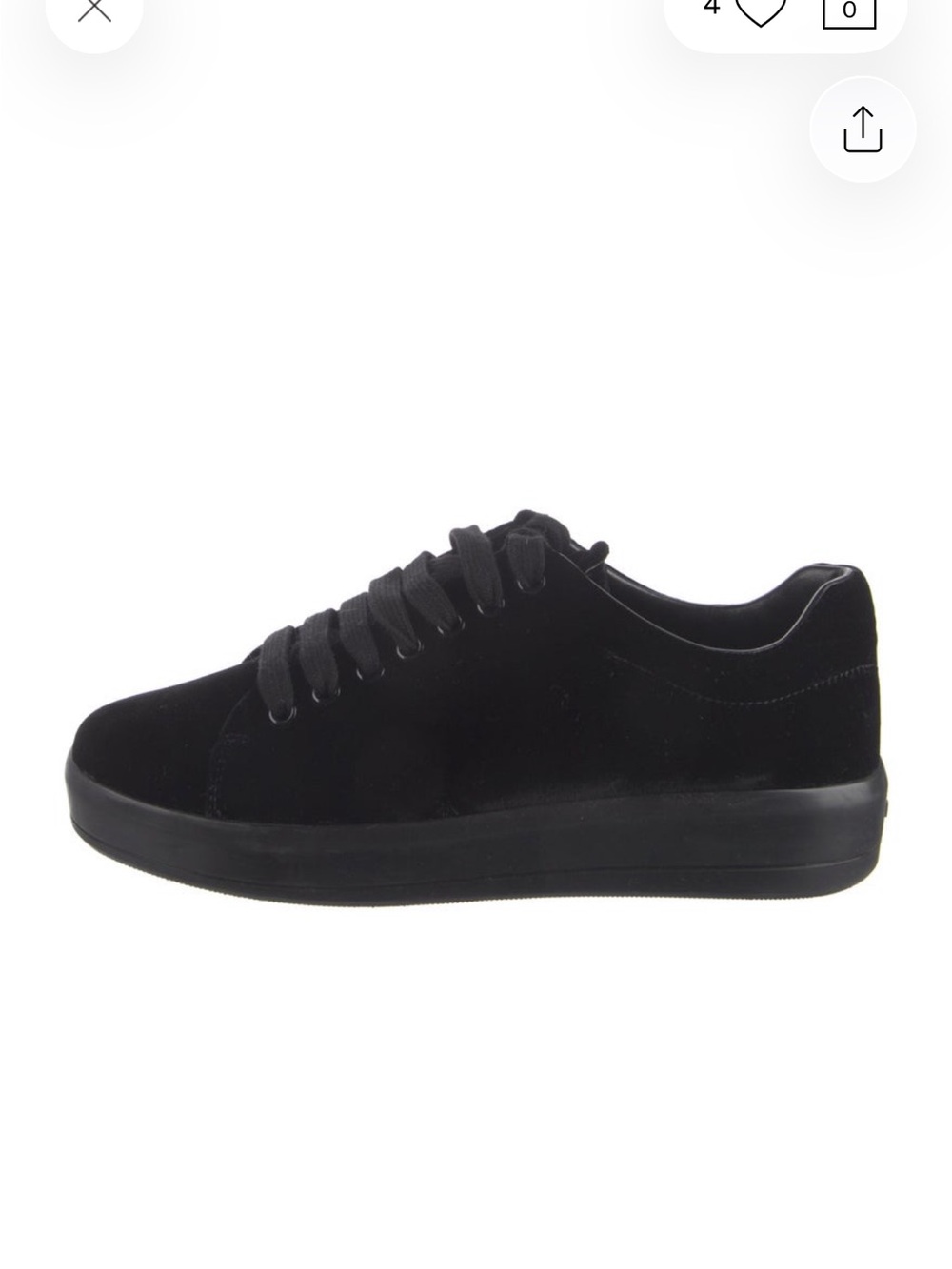 Prada Black Velvet Low-Top Sneakers with Rubber Sole